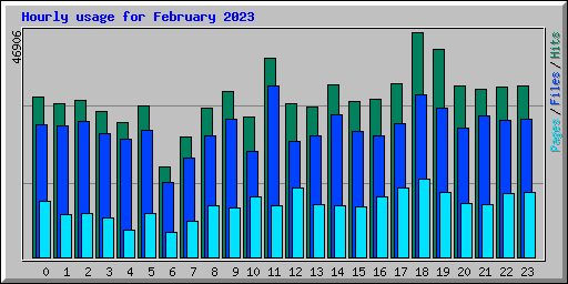 Hourly usage for February 2023