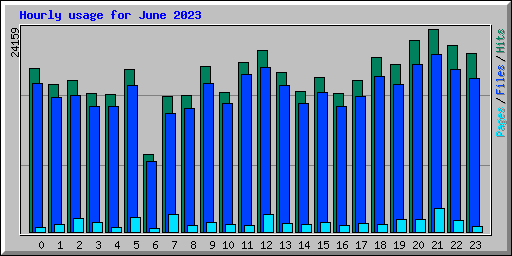 Hourly usage for June 2023