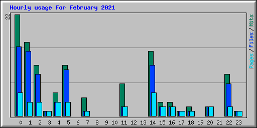 Hourly usage for February 2021