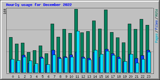 Hourly usage for December 2022