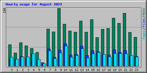 Hourly usage for August 2023
