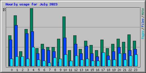 Hourly usage for July 2023