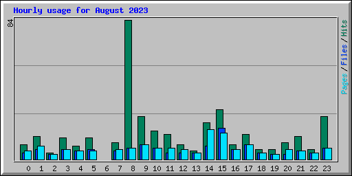 Hourly usage for August 2023
