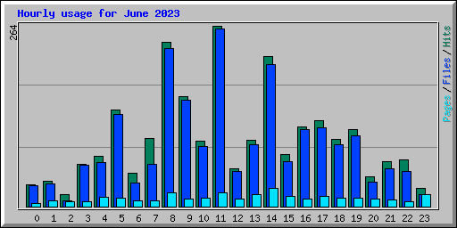 Hourly usage for June 2023