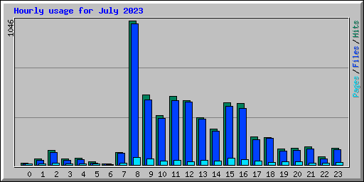 Hourly usage for July 2023