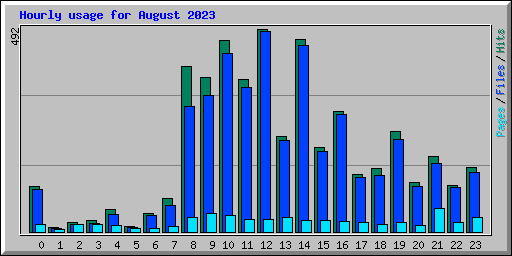 Hourly usage for August 2023
