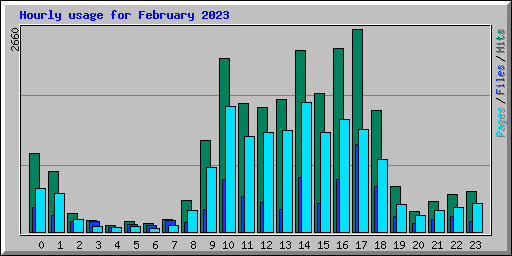 Hourly usage for February 2023