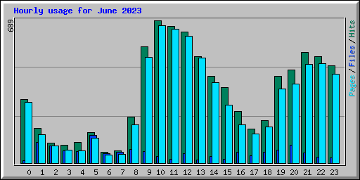 Hourly usage for June 2023